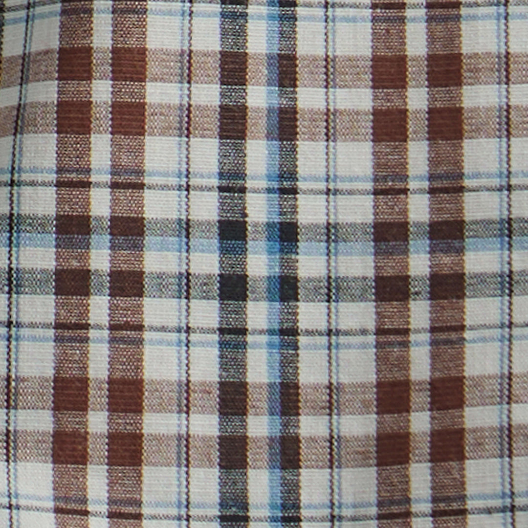 plaid swatch Wrangler | Wrinkle Resist Brown/Black Plaid LS Shirt