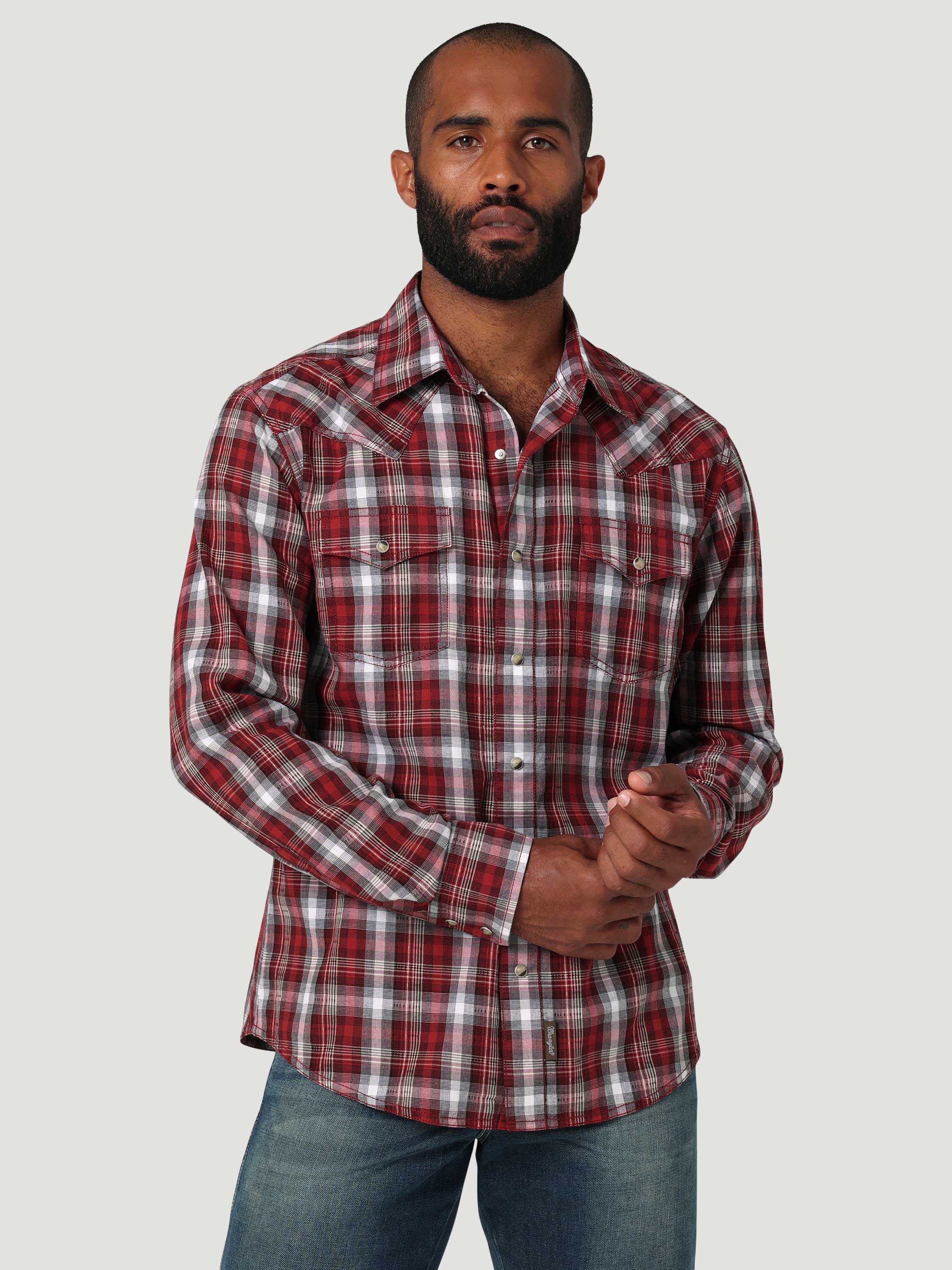 Wrangler | Retro Premium Red Plaid LS Snap Shirt – Outpost Western Store