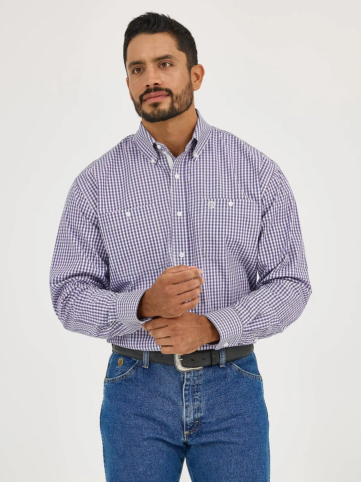 Wrangler | George Strait Amethyst Checks Two Pocket LS Shirt