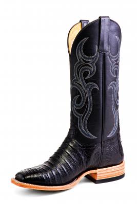 Horse Power Top Hand | Black Caiman Belly Boot DB Toe