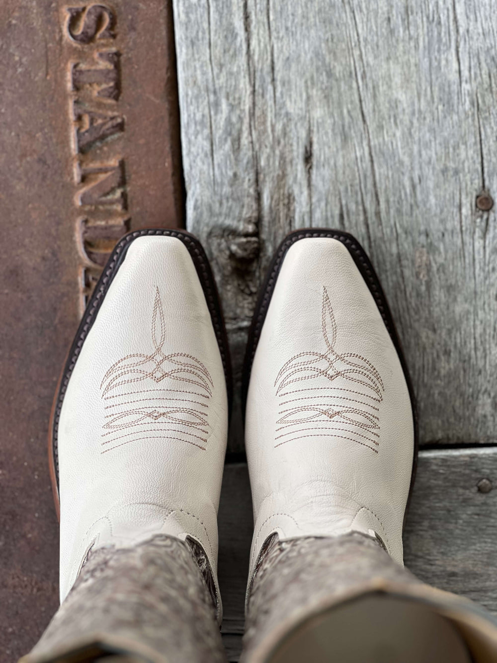 Top View Anderson Bean | Shell Kidskin Ladies Boot