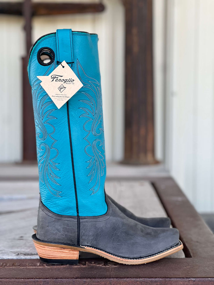 Side View Fenoglio Boot Co. | Black Rugged Bullhide Tall Top Boot