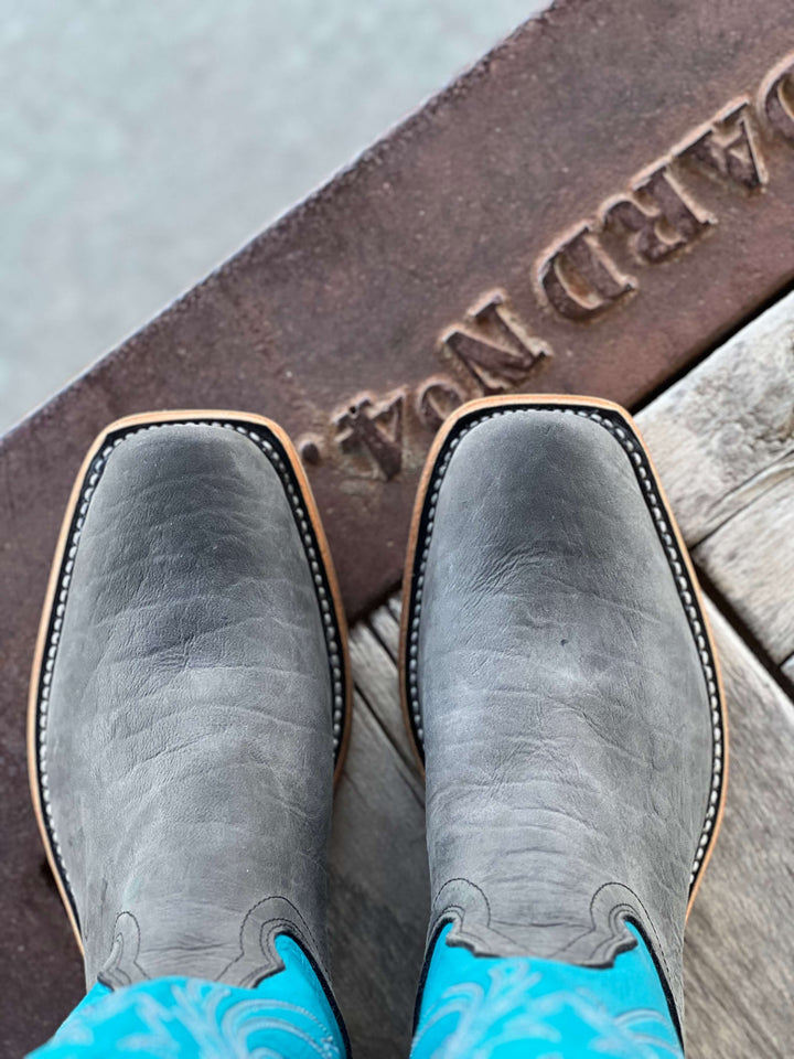 Toe View Fenoglio Boot Co. | Black Rugged Bullhide Tall Top Boot