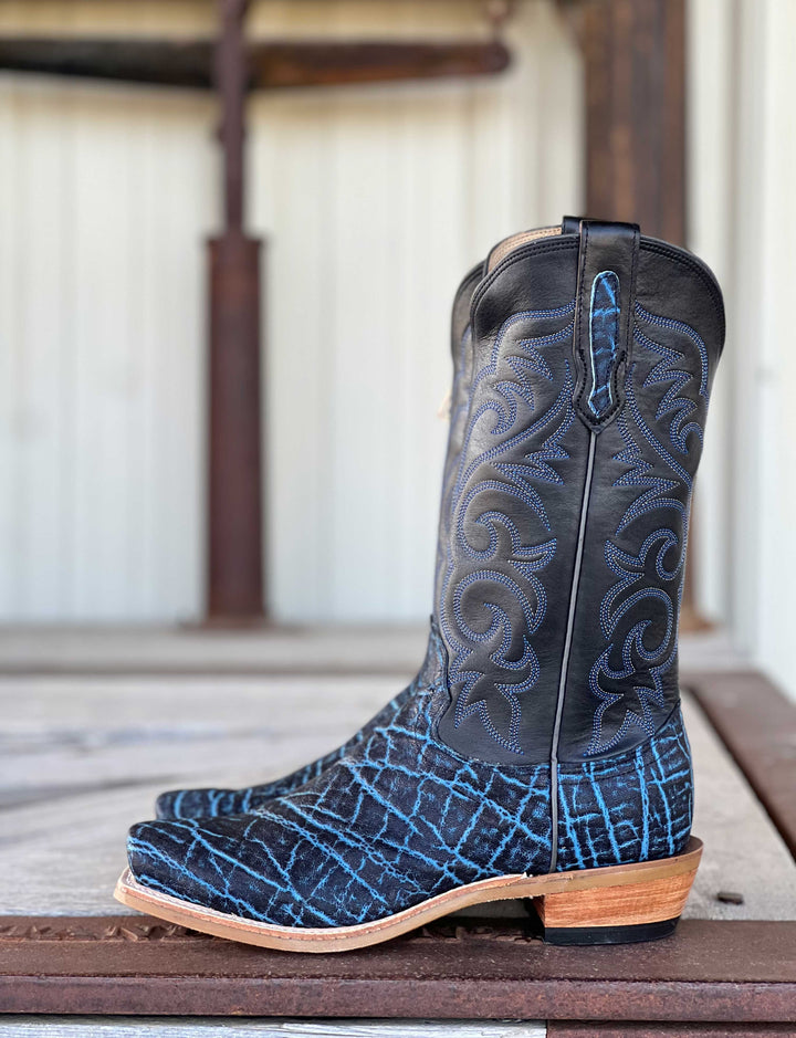 Side View Fenoglio Boot Co. | Vintage Denim Elephant Boot
