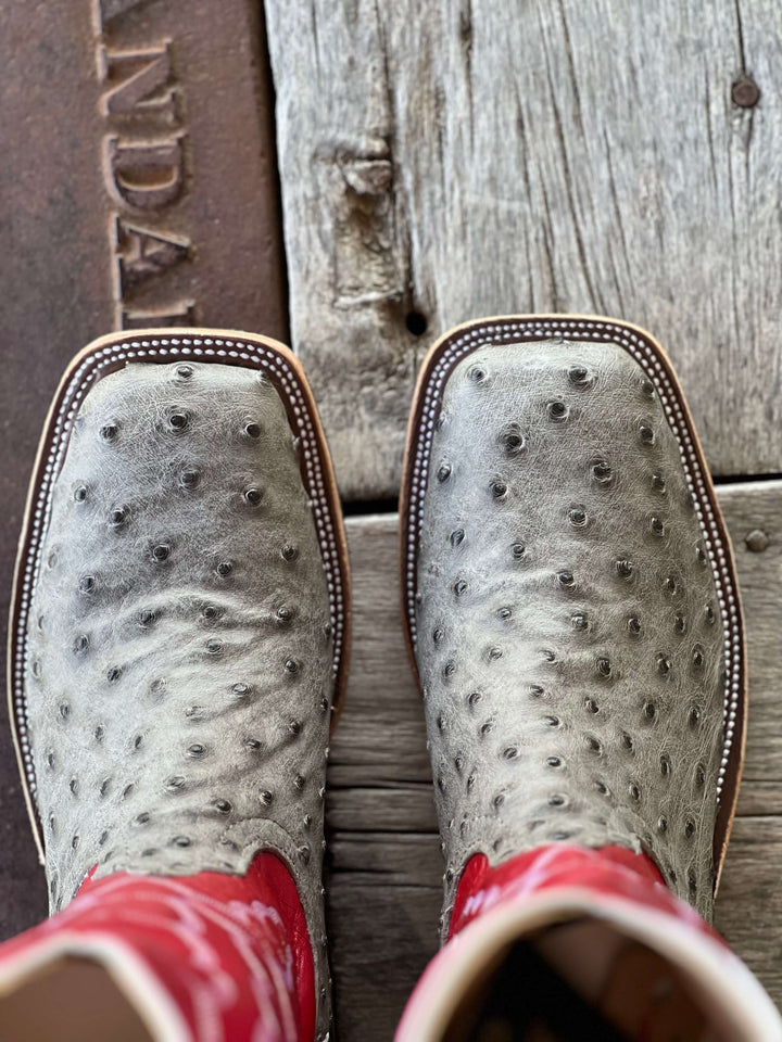 Anderson Bean | Mouse Bruciato Full Quill Ostrich Boot