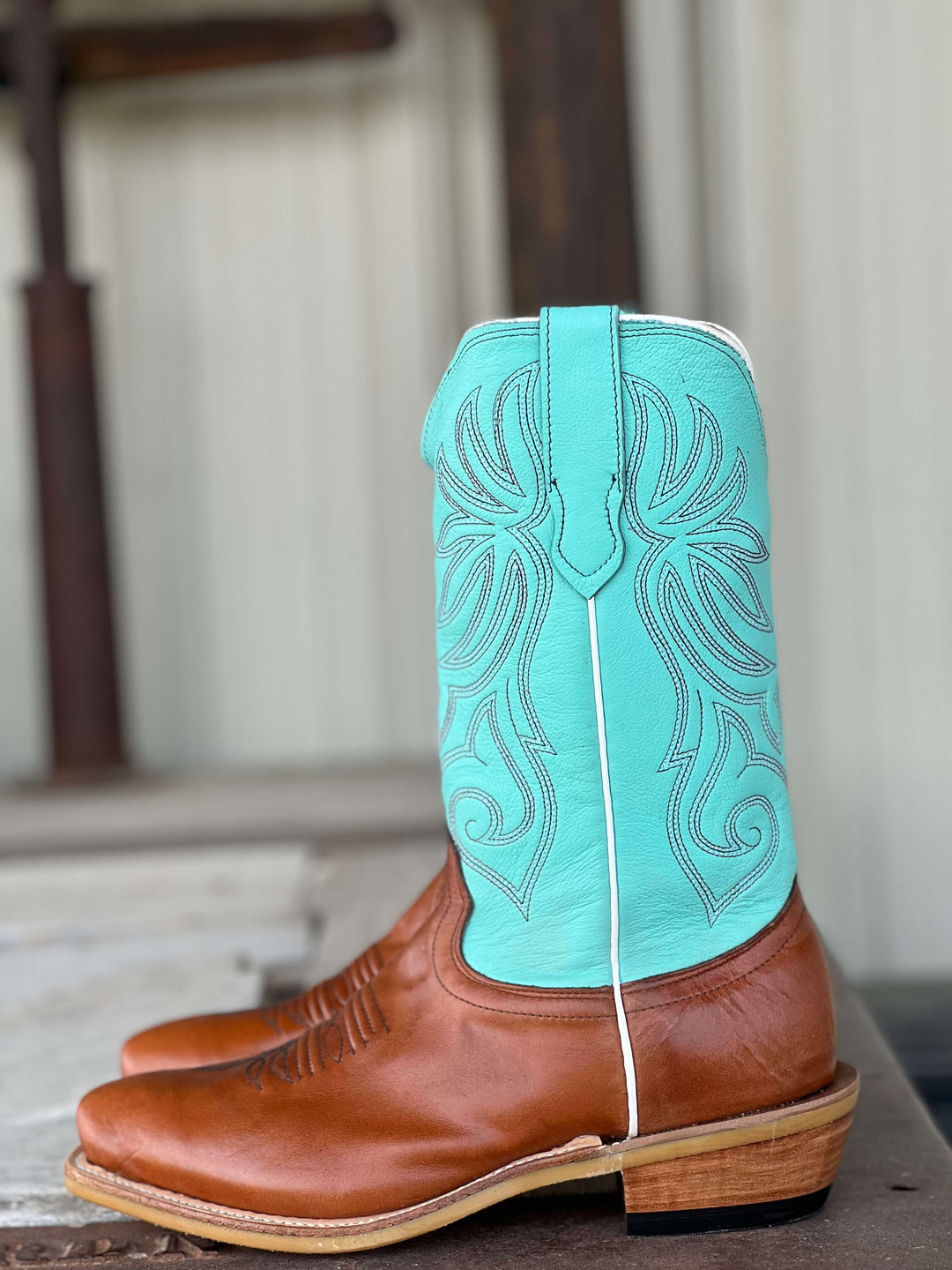Side View Fenoglio Boot Co. | Cognac Oiled Pull Up Boot