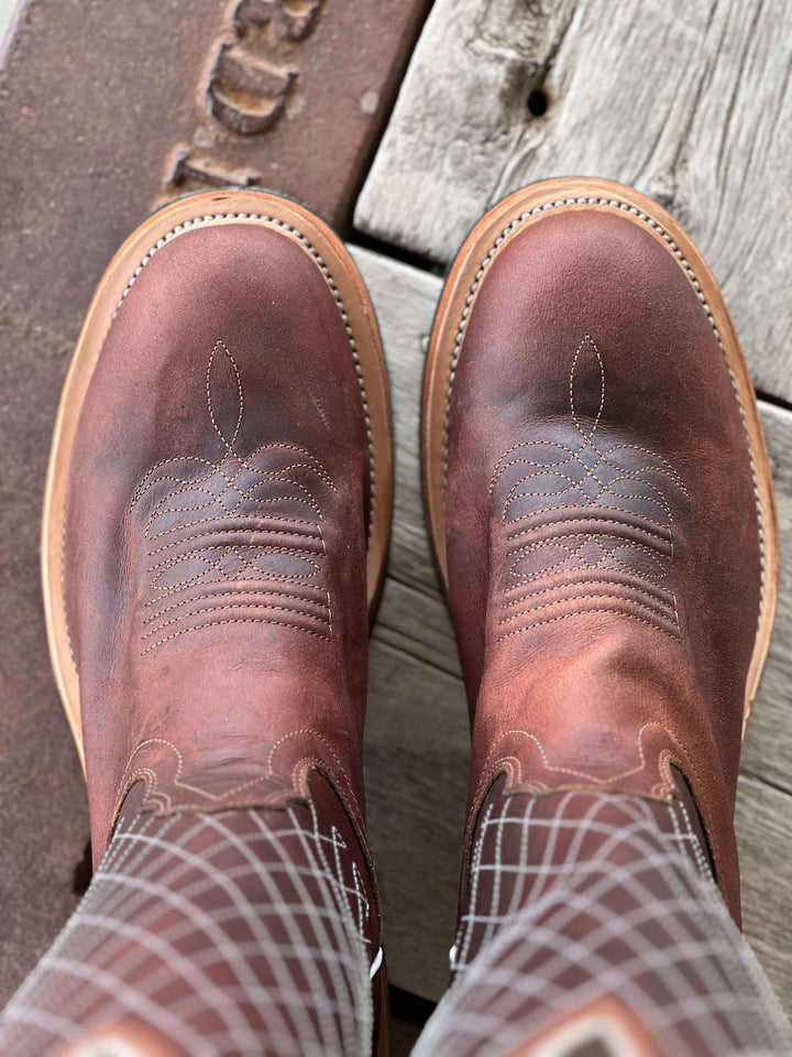 Fenoglio Boot Co. | Tan Fuji Work Boot | Toe View