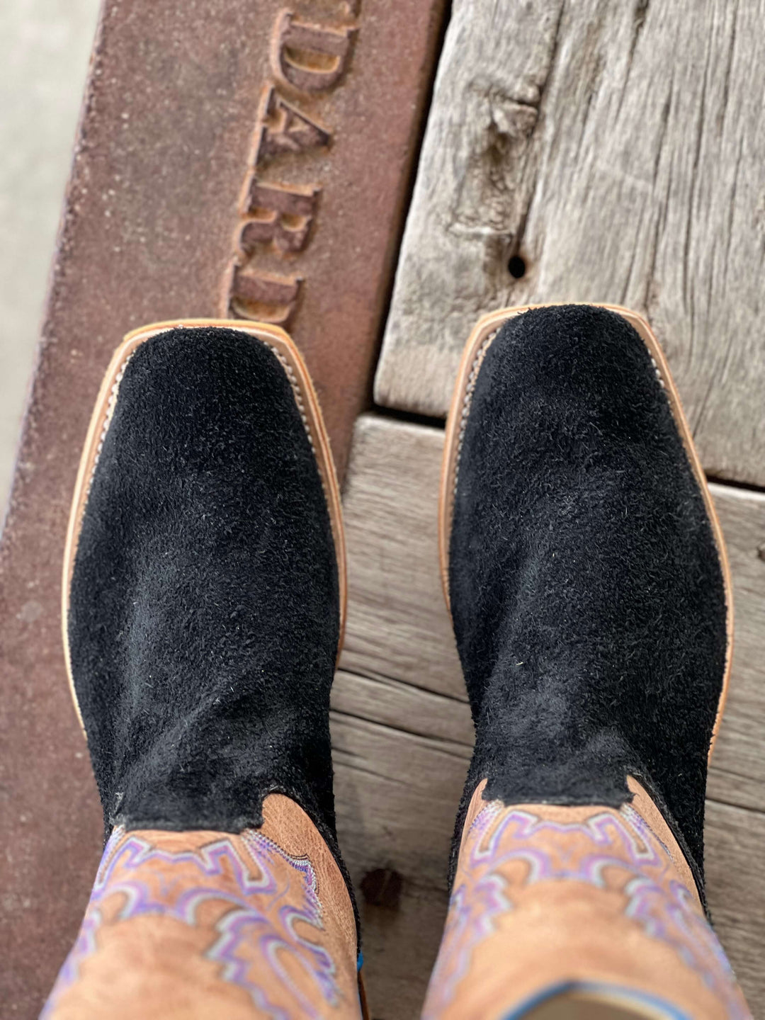 Toe View Fenoglio Boot Co. | Black Victoria Roughout w/ Dublin Boot