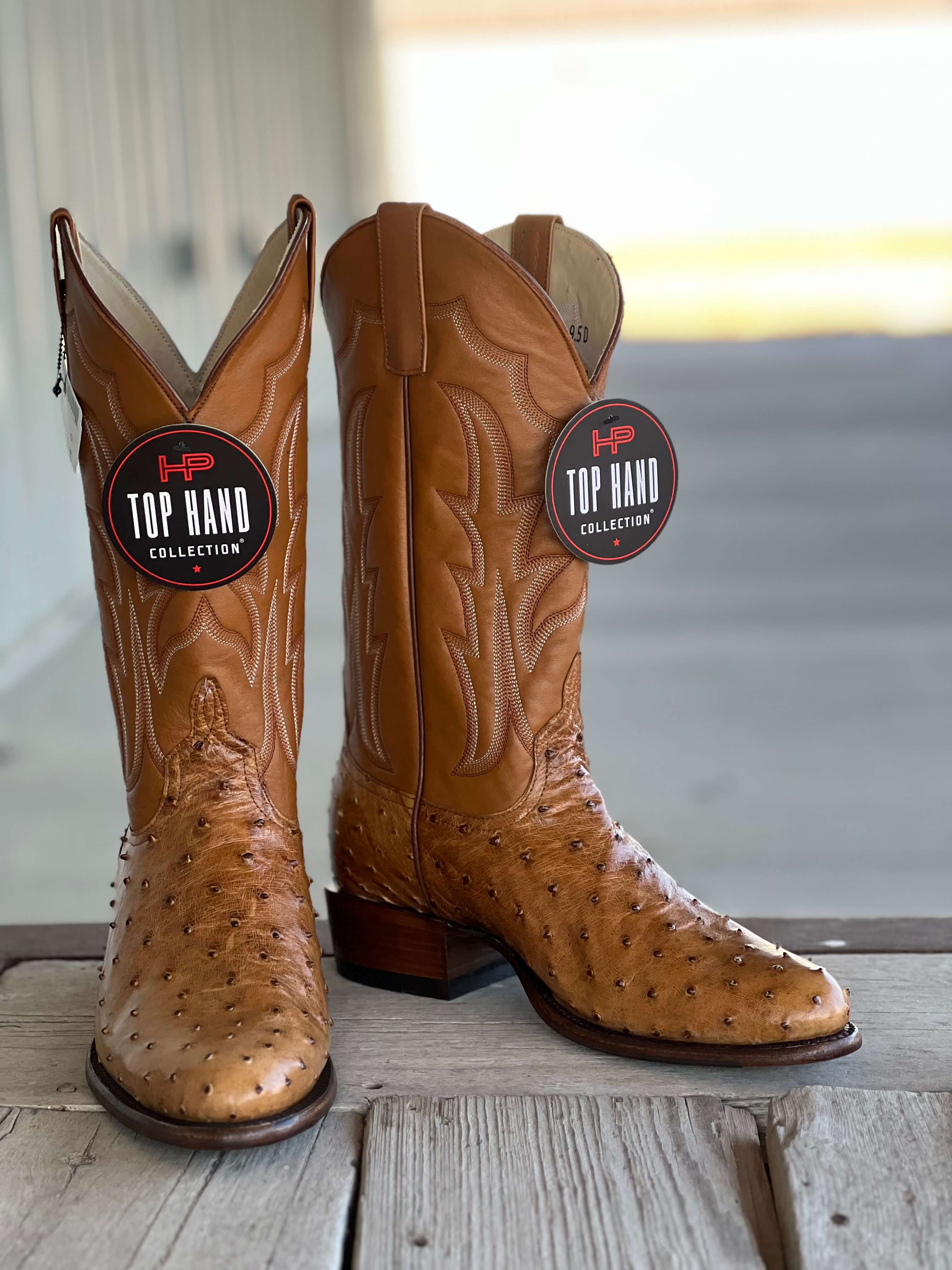 Horse Power Top Hand | Antique Saddle FQ Ostrich CR Toe Boot