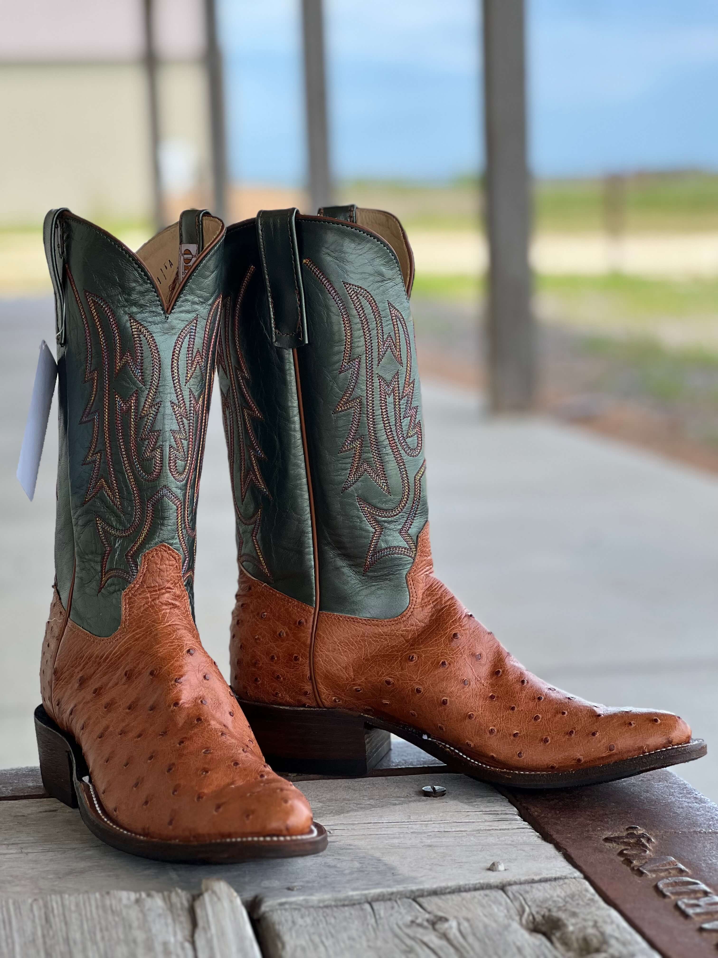 Olathe Boot Co. | Brandy Mad Dog Full Quill Ostrich Boot – Outpost