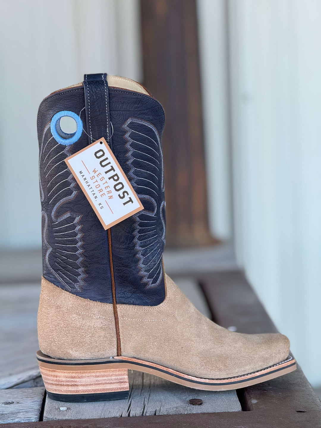 Olathe Boot Co. | Teak Crazyhorse O Toe Boot | Side View