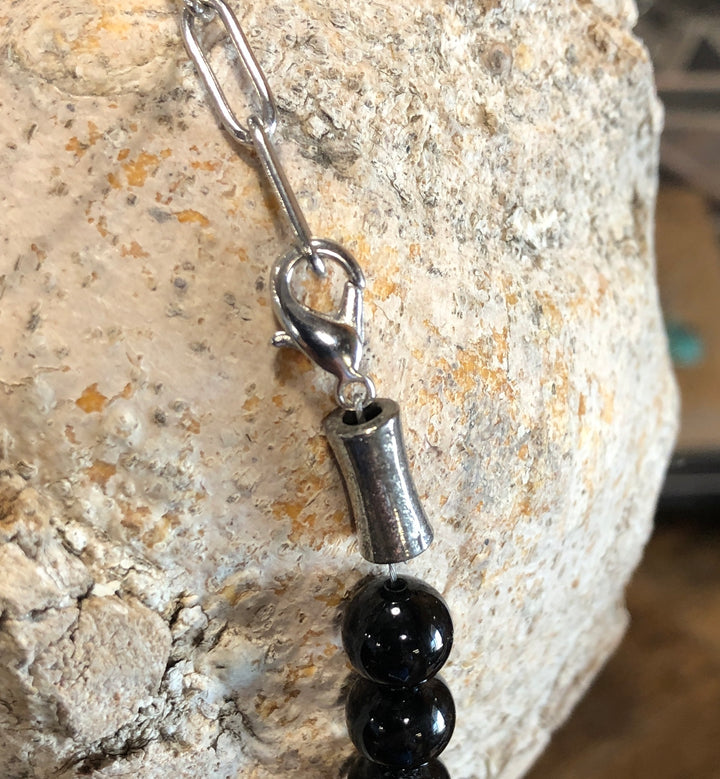Rustic Rose Jewelry | #312 Black Onyx Necklace clasp detail