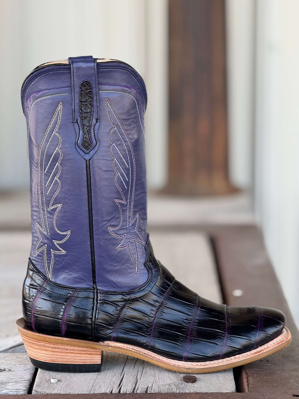 Fenoglio Boot Co. | Purple Obsidian Crocodile Boot | Side View