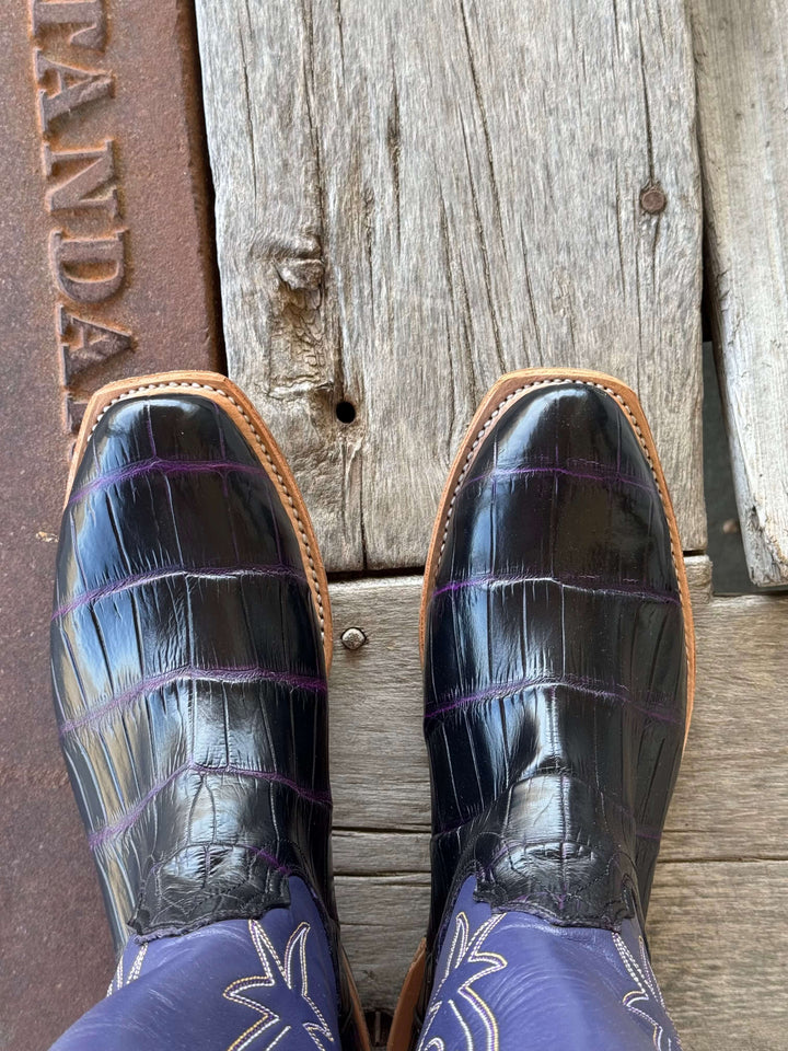 Fenoglio Boot Co. | Purple Obsidian Crocodile Boot | Toe View