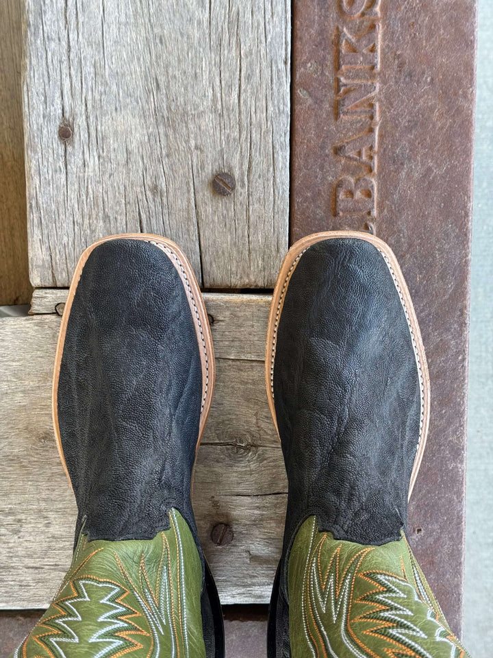 Fenoglio Boot Co. | Black Elephant Boot | Toe View