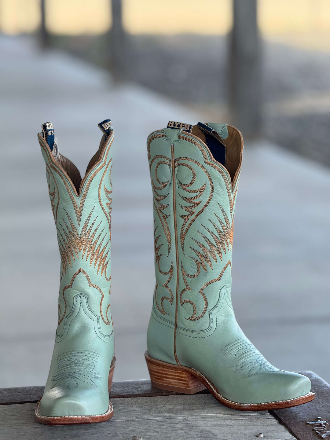 HYER Boot Co. | Leawood Robin's Egg Burnished Cowhide Boot