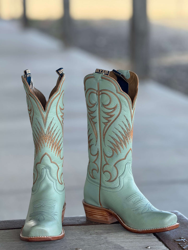 HYER Boot Co. | Leawood Robin's Egg Burnished Cowhide Boot