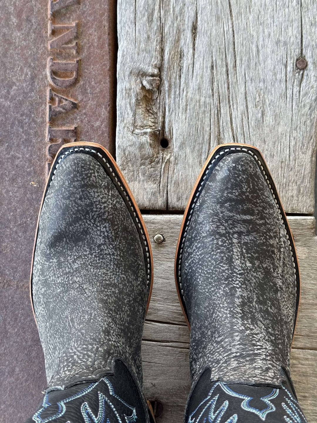 Fenoglio Boot Co. | Grey Giraffe Boot Toe View