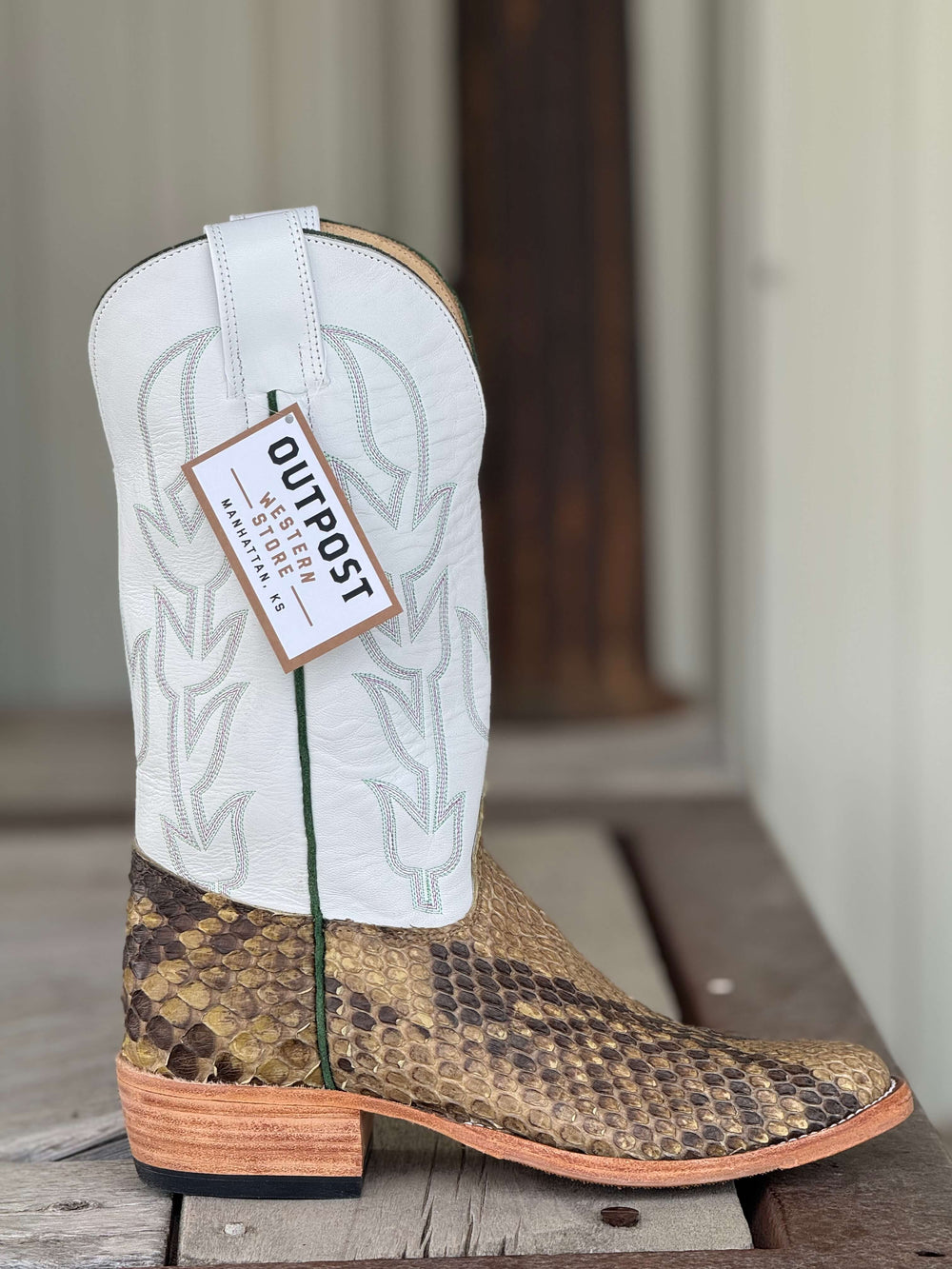 Olathe Boot Co. | Giant Natural Python Boot | Side View