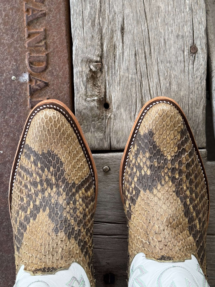 Olathe Boot Co. | Giant Natural Python Boot | Toe View