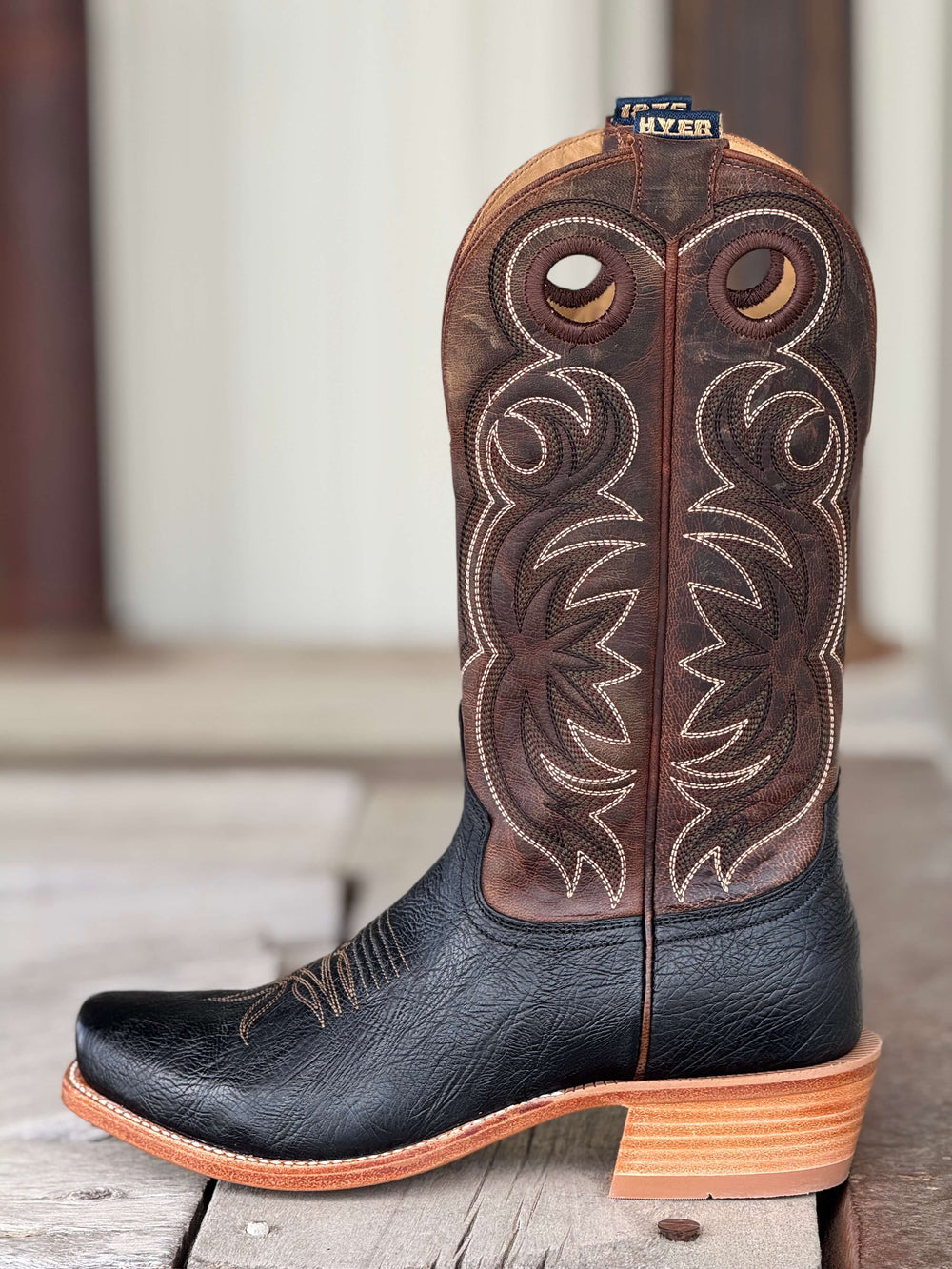 HYER Boot Co. | Riley Black Shrunken Calf Boot | Side View
