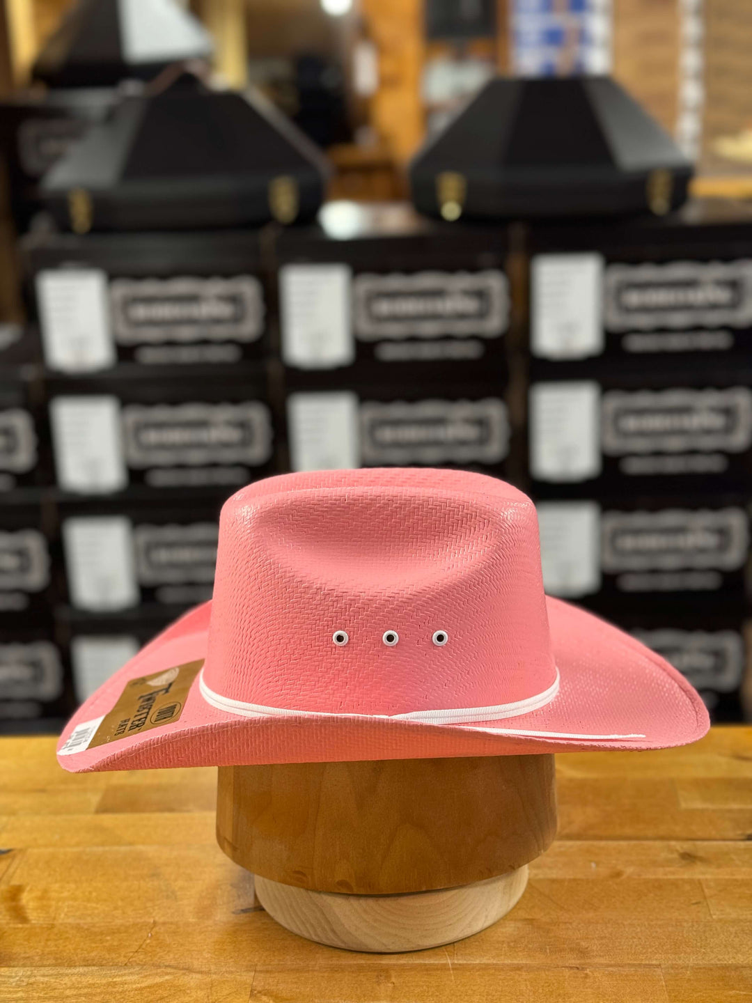 Twister Infant Pink Straw Hat | Side View