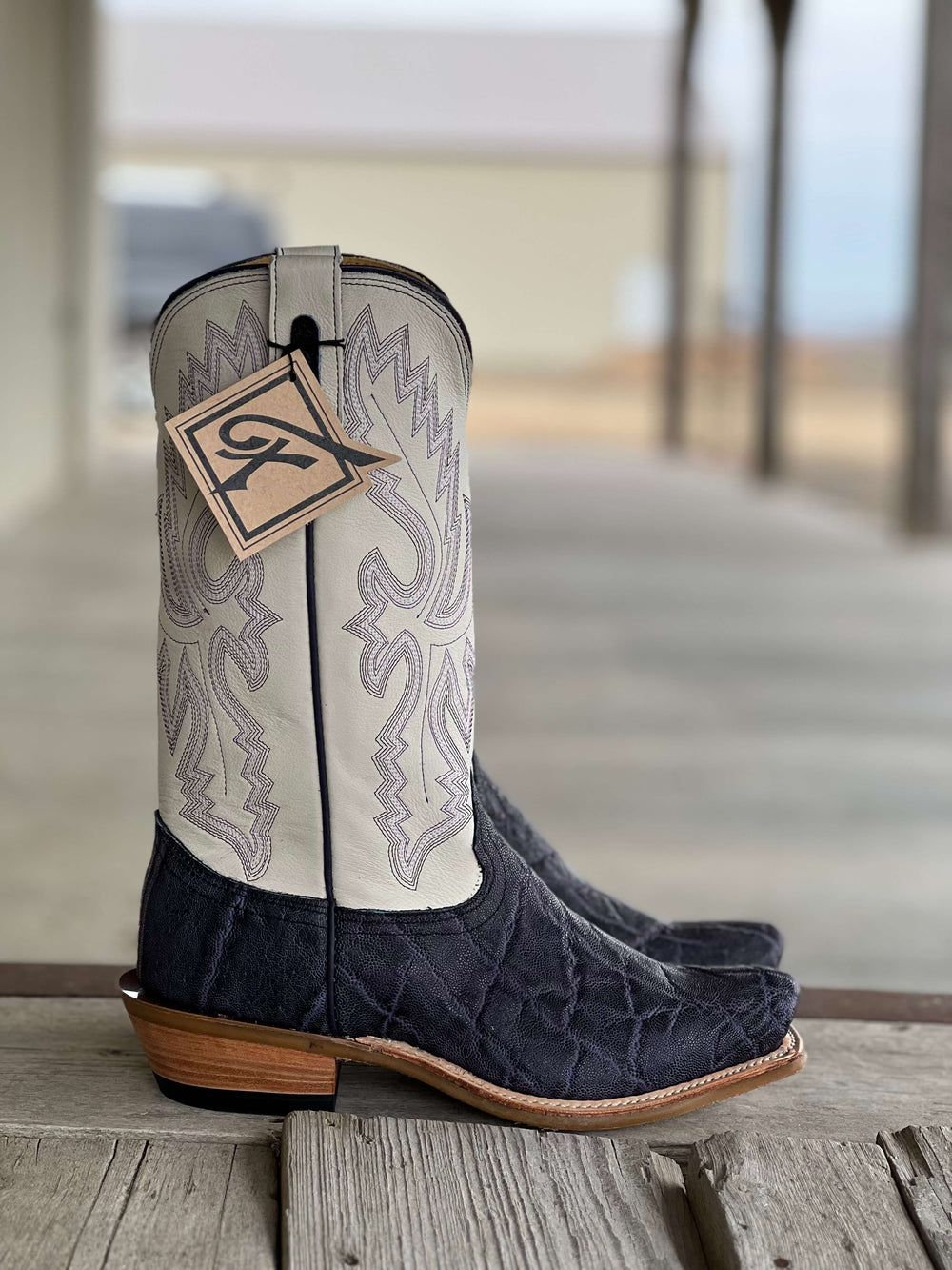 Side View Fenoglio Boot Co. | Purple Vintage Elephant Boot