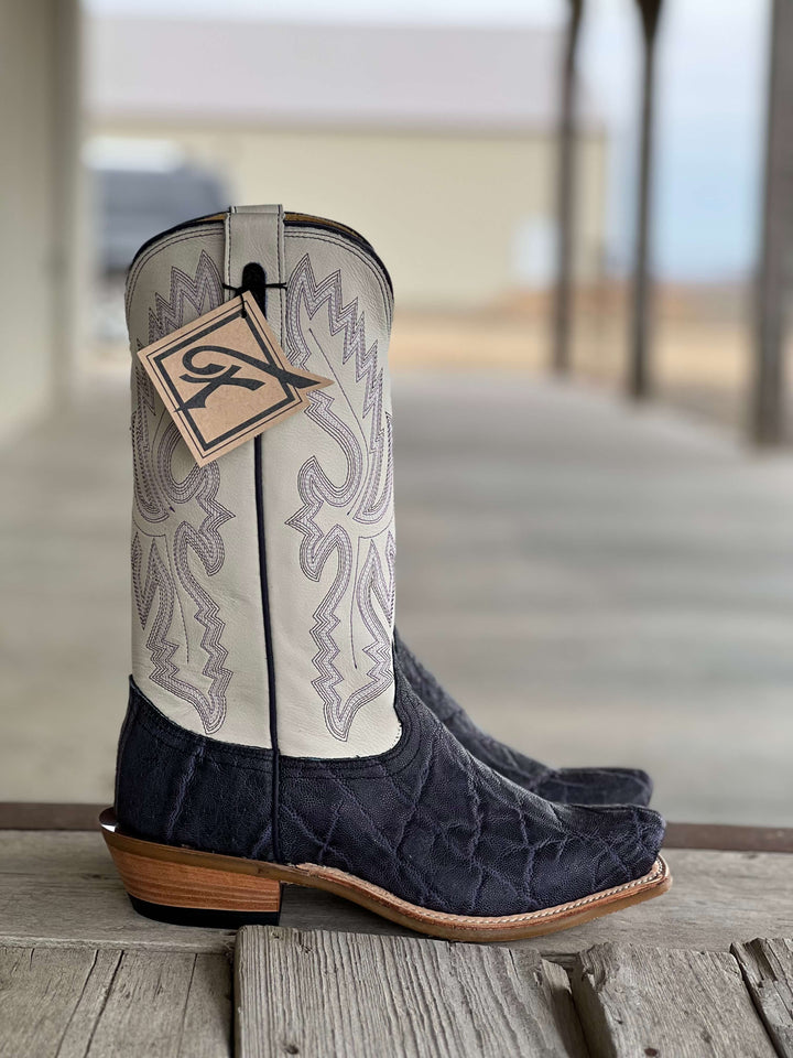 Side View Fenoglio Boot Co. | Purple Vintage Elephant Boot