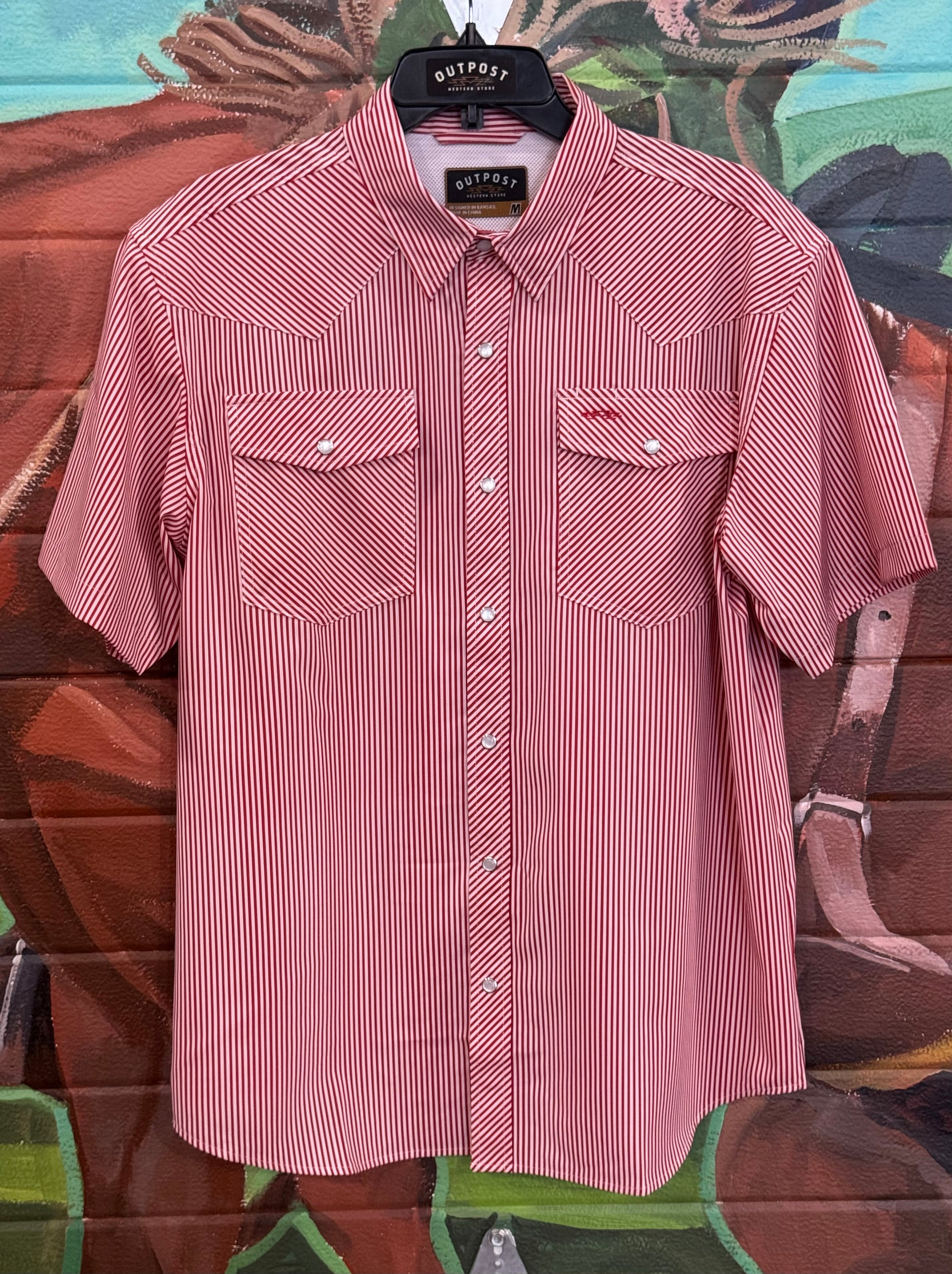 Outpost Performance Red Pinstripe SS Pearl Snap Shirt – Outpost