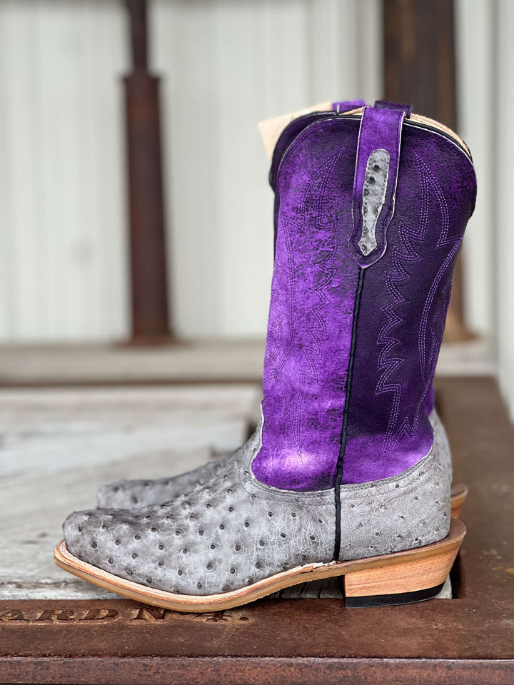 Side View Fenoglio Boot Co. | Serpentine Bruciato FQ Ostrich Boot