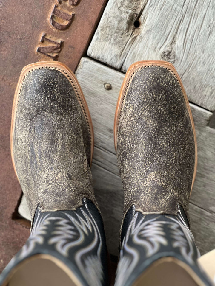 Toe View Fenoglio Boot Co. | Brown Cape Buffalo w/ Black Boot