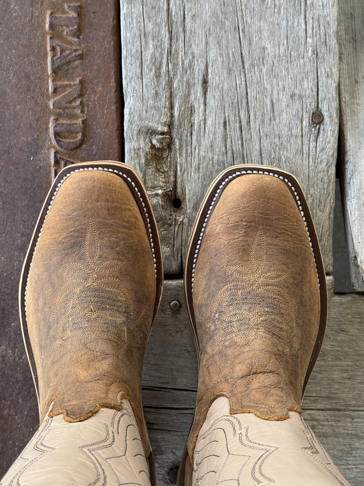 Anderson Bean | Natural Brahma Bison Cutter Toe Boot | Toe View
