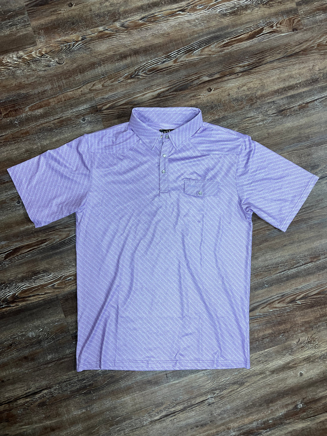 Outpost Performance Lavender Stripe Polo Shirt