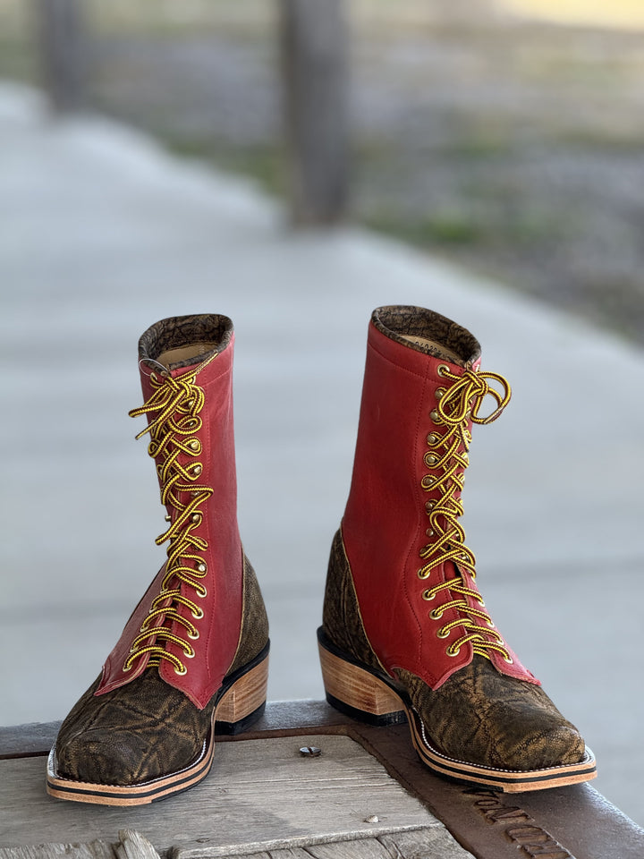 Olathe Boot Co.  | Antique Saddle Safari Elephant Lacer Boot