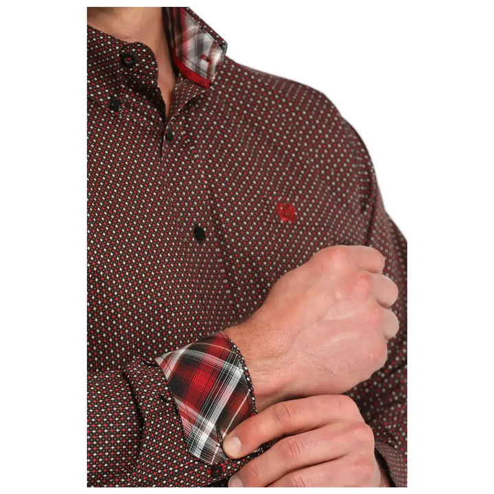 Cinch | Black Print LS Shirt Cuff View