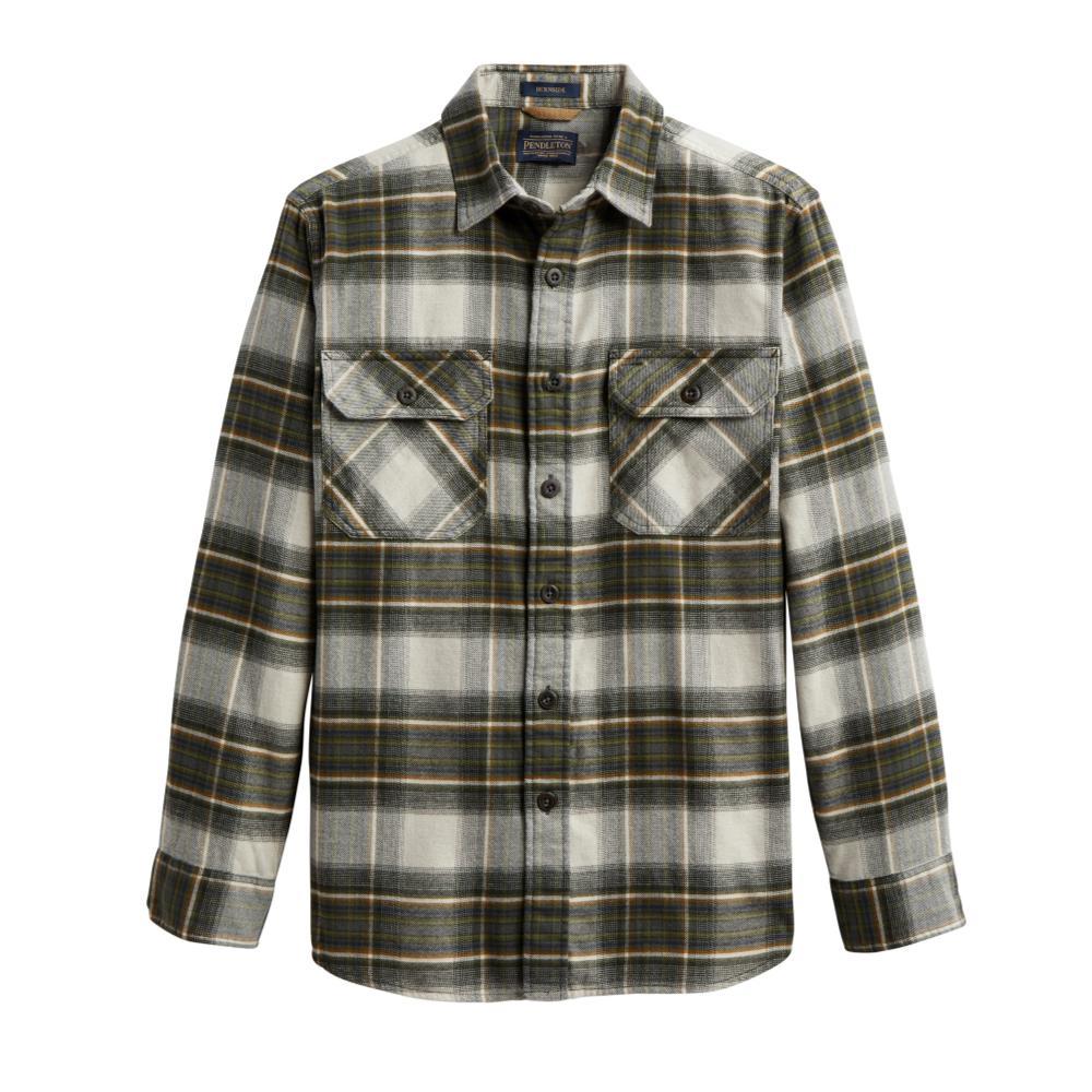 Pendleton Brown, Green, Cream, Grey Plaid Burnside Flannel Shirt