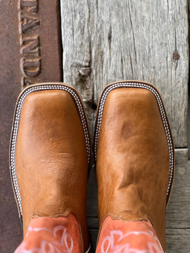 Toe View Olathe Boot Co. | Vanilla Navajo Bison Boot