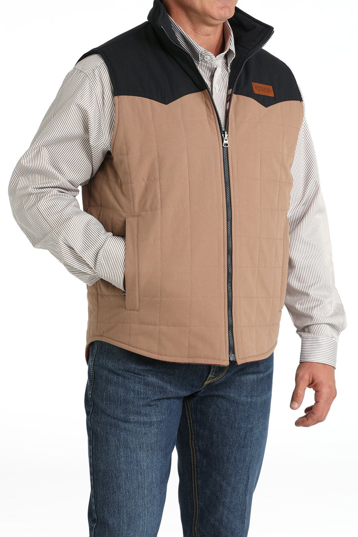 Cinch | Reversible Navy Southwest Quilted Vest reversed View
