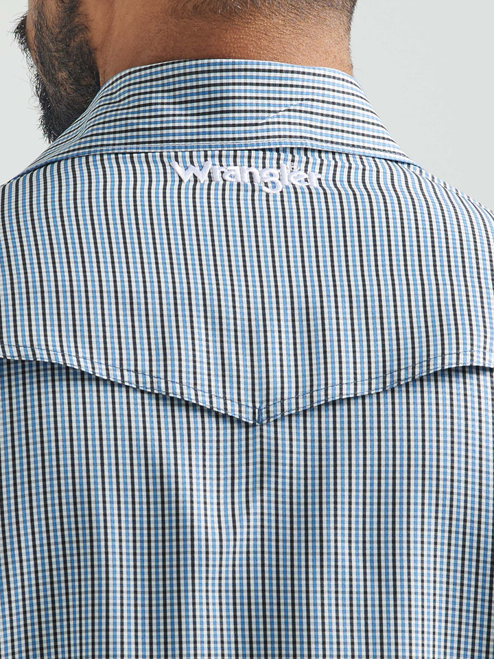 Wrangler | Blue Plaid Western Performance Snap Shirt