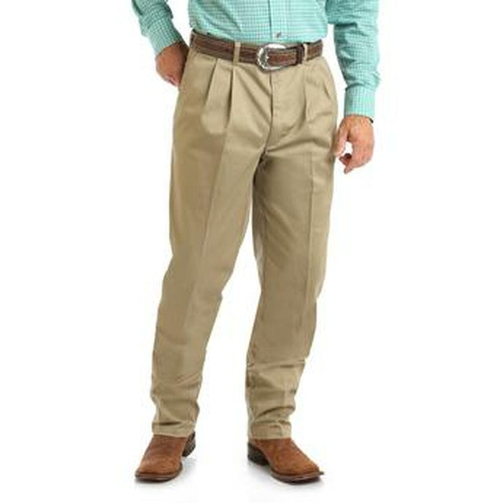 Wrangler | Khaki Riata Pleated Front Dress Pant