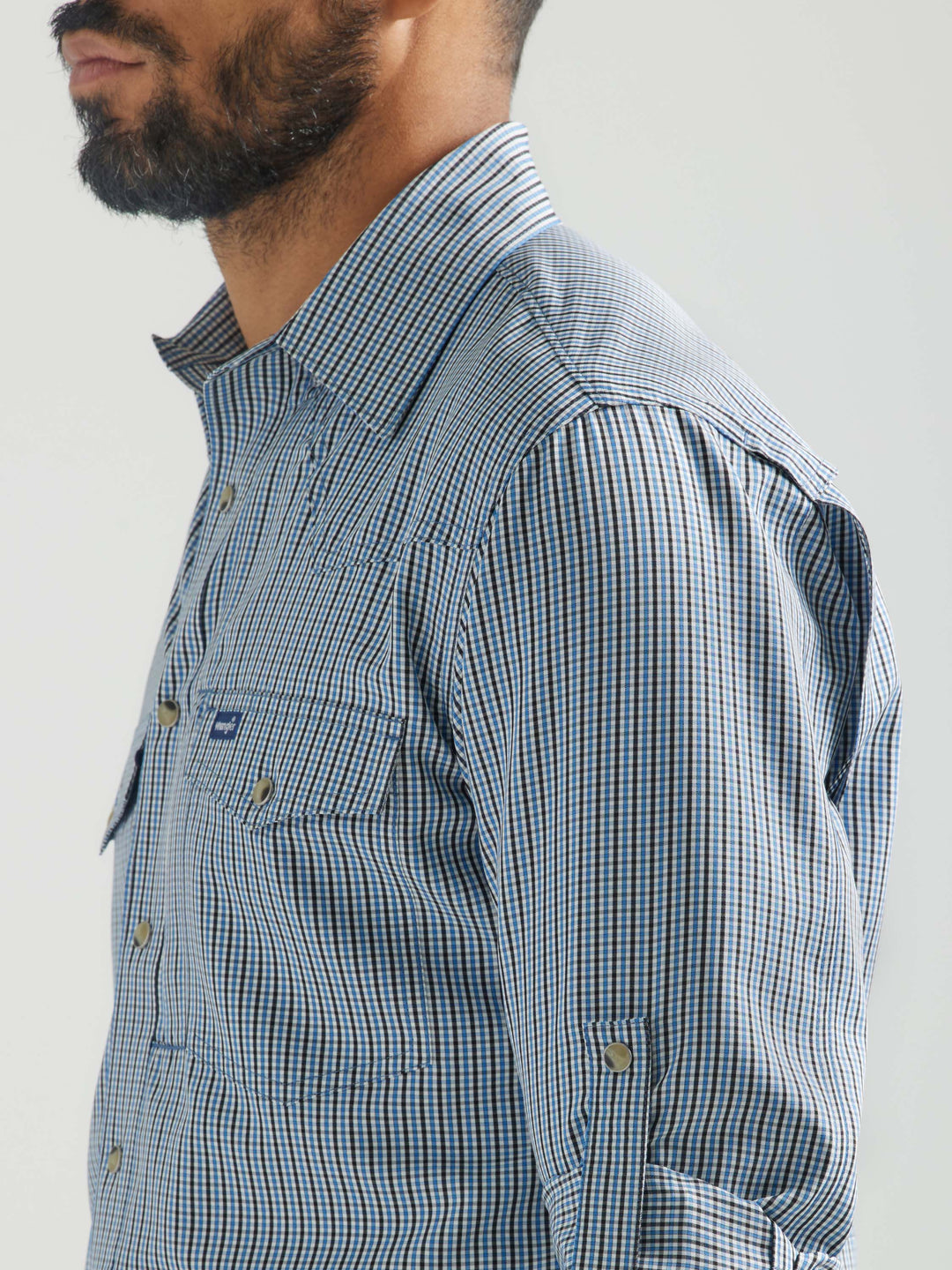 Wrangler | Blue Plaid Western Performance Snap Shirt