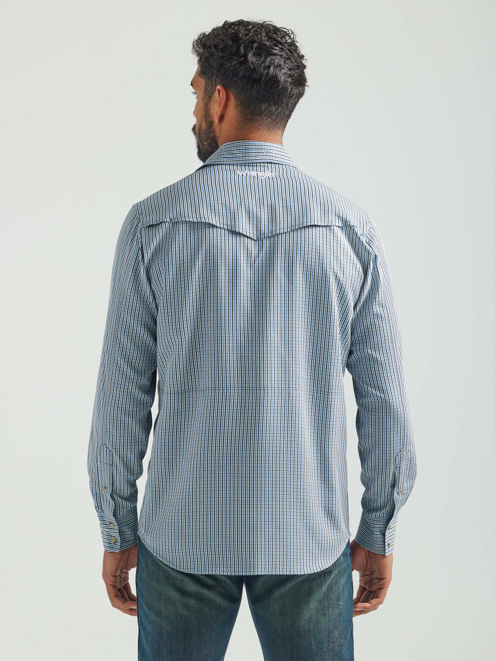 Wrangler | Blue Plaid Western Performance Snap Shirt