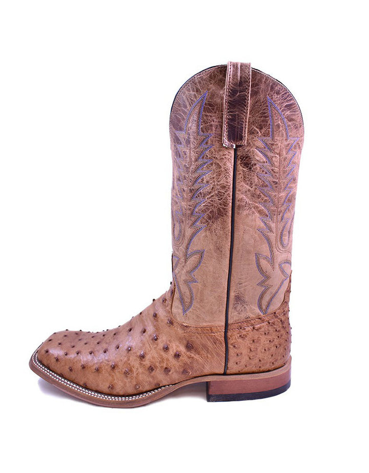 Side view Anderson Bean | Brandy Bruciato Full Quill Ostrich Boot