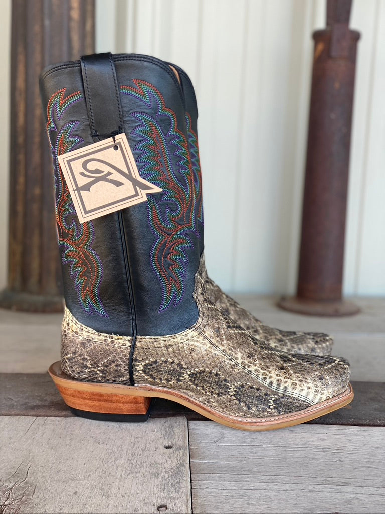 Side View Fenoglio Boot Co. |  Rattlesnake w/Black Boot View 