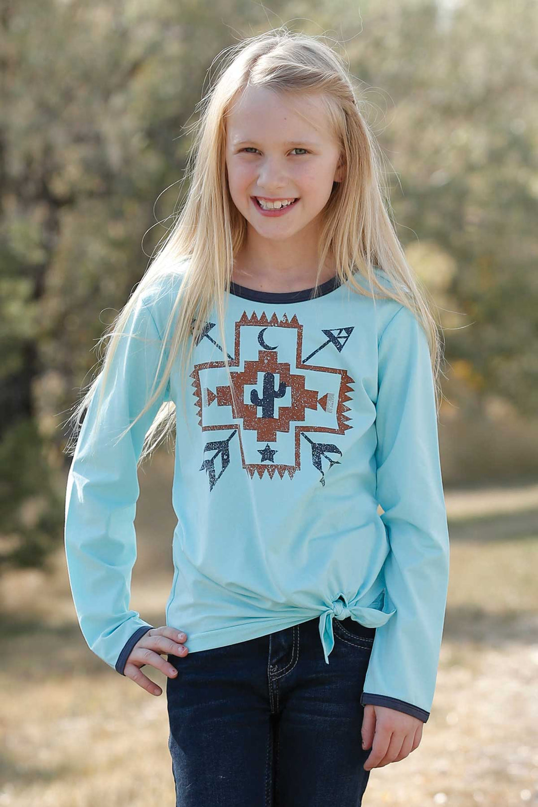 Cruel Girl | Girls Aztec Long Sleeve T-Shirt