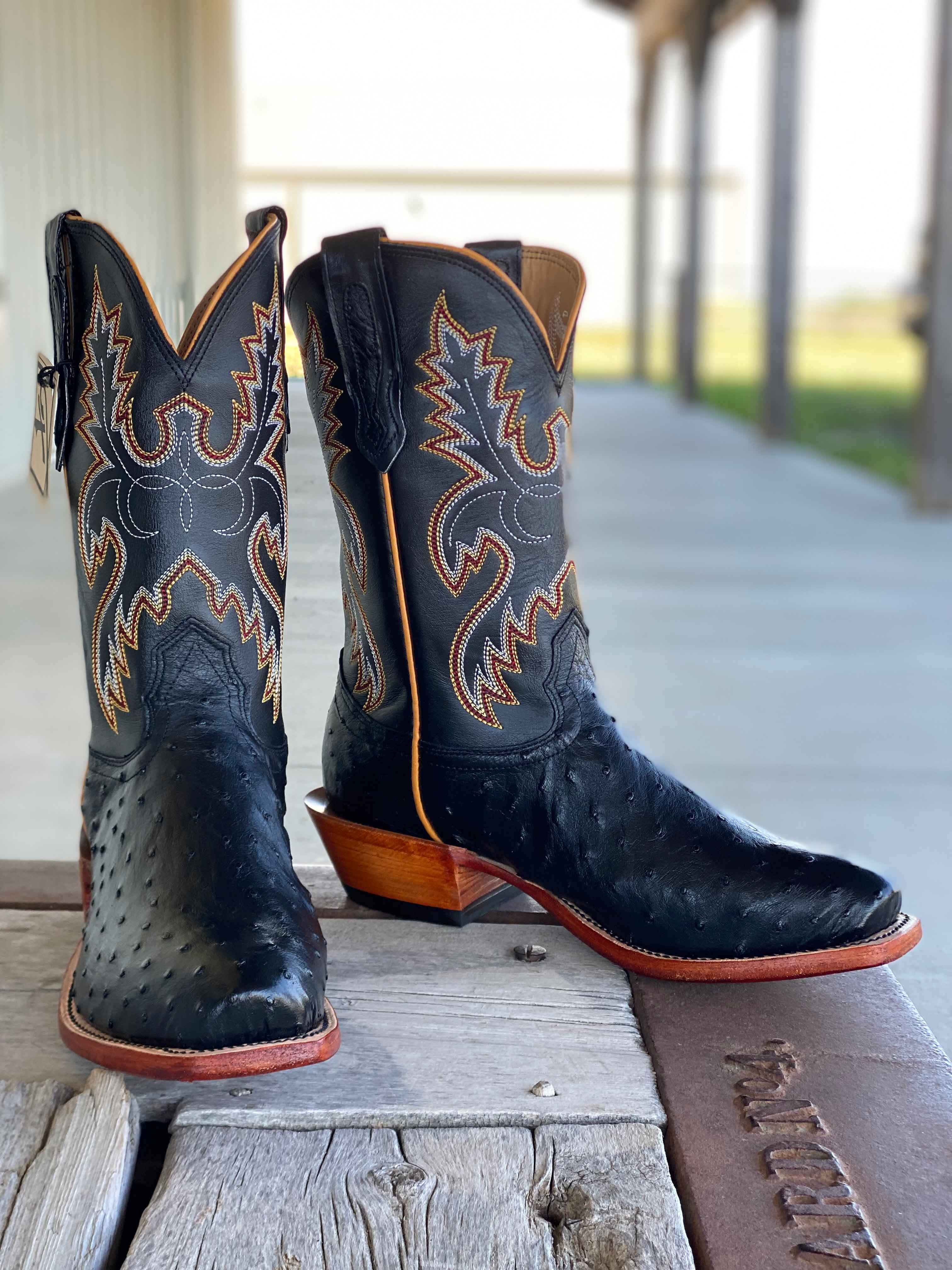 Fenoglio Boot Black Full Quill Ostrich – Outpost Western Store