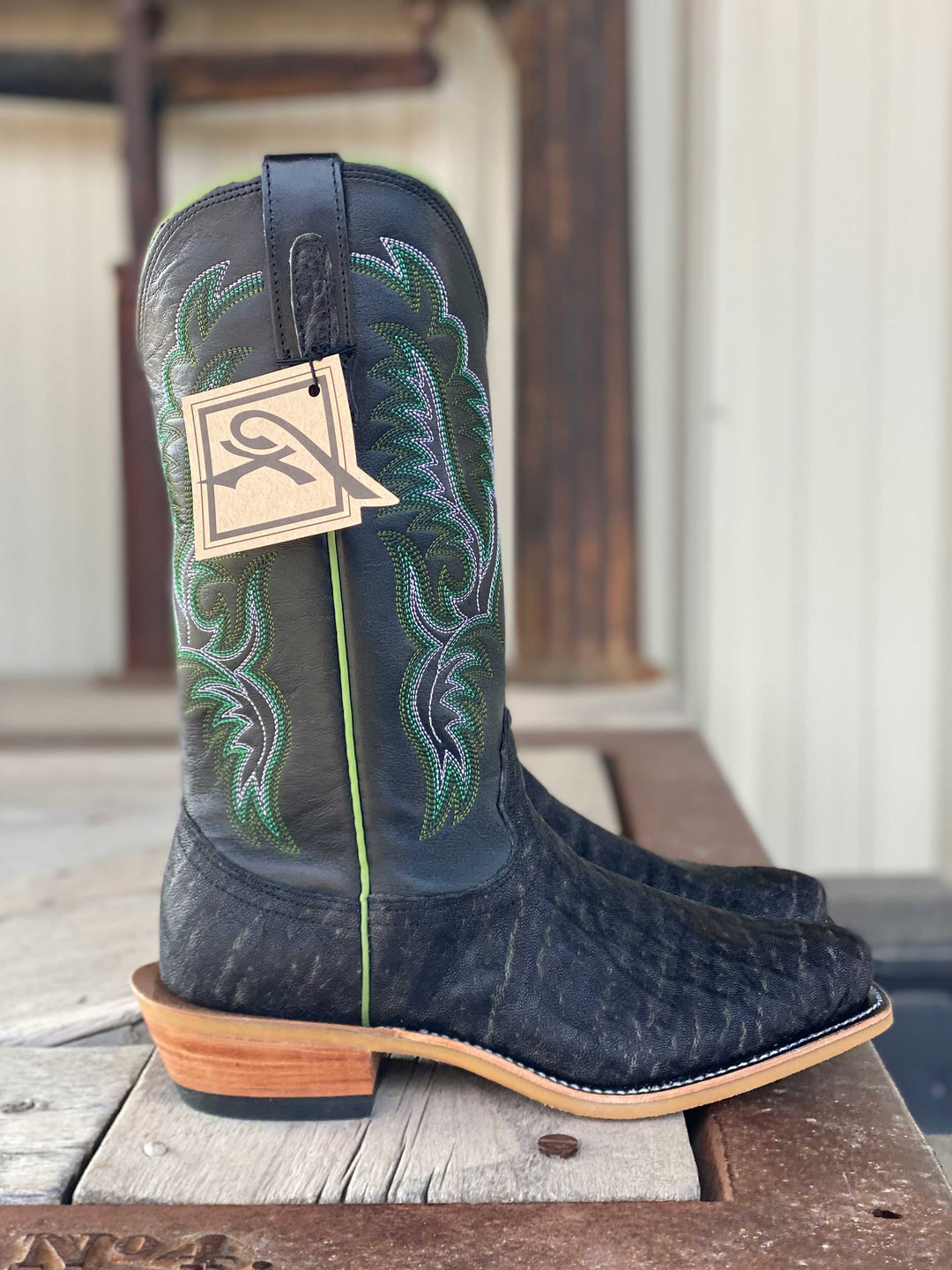 Side view Fenoglio Boot Co. | Olive Vintage Elephant Boot