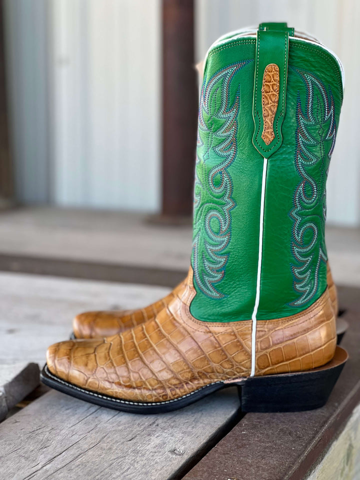 Side View Fenoglio Boot Co. | Antique Saddle Nile Crocodile Boot