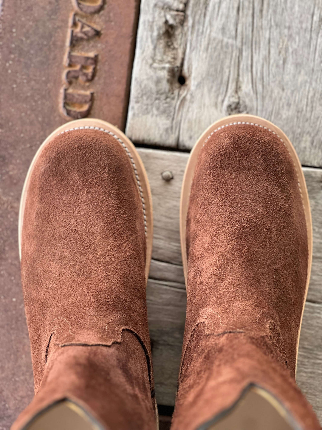 Toe View Fenoglio Boot Co. | Chocolate Fuji R/O Work Boot