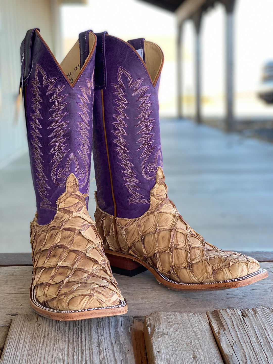Anderson Bean | Purple/Tan Antique Saddle Matte Big Bass Boot